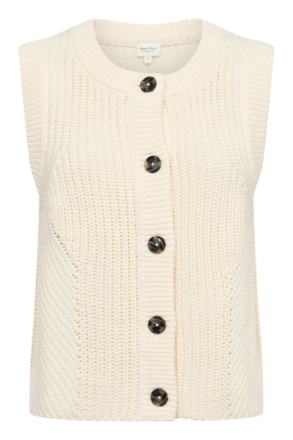 Part Two Noemie Whitecap Gray Knitted Waistcoat