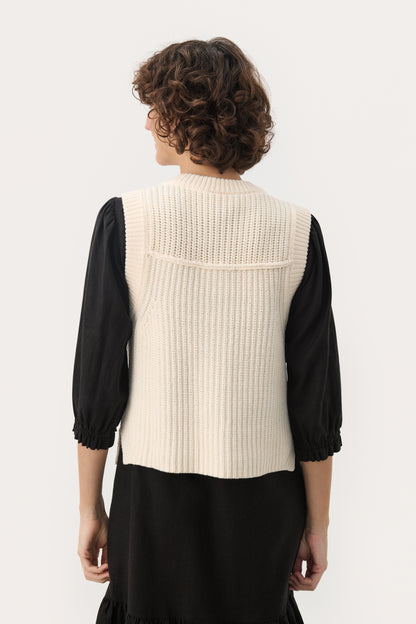 Part Two Noemie Whitecap Gray Knitted Waistcoat