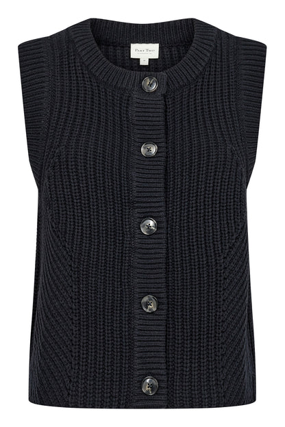 Part Two Noemie Dark Navy Knitted Waistcoat