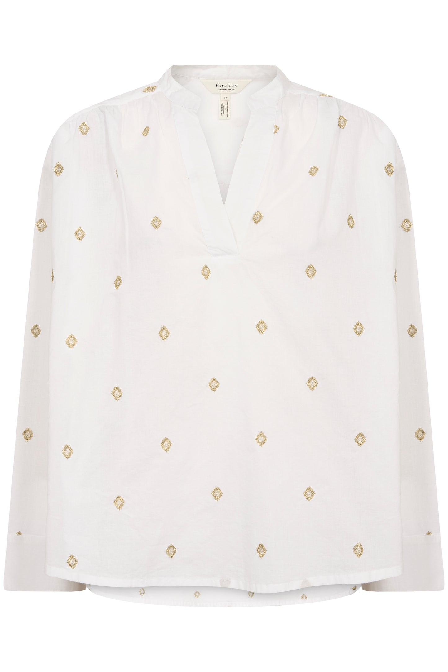 Part Two Natale Bright White/Gold Blouse