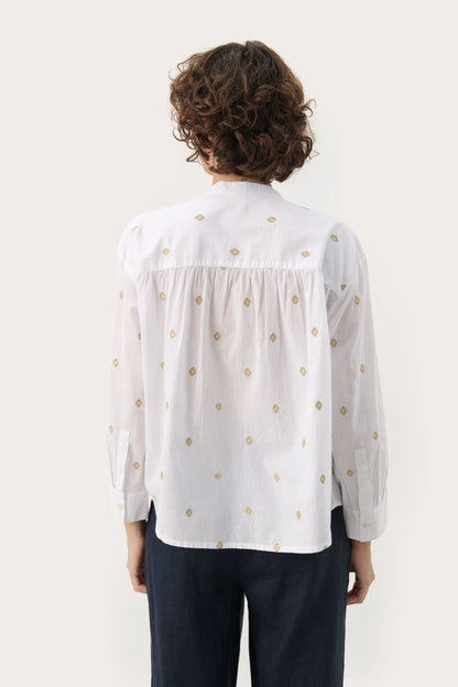 Part Two Natale Bright White/Gold Blouse