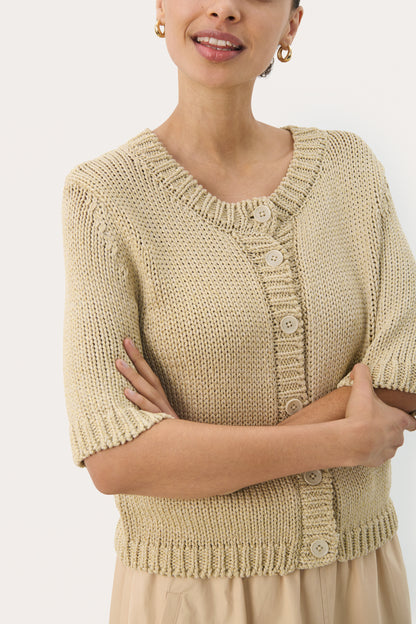 Part Two Nathelie French Oak Metallic Cardigan