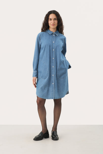 Part Two Nuria Medium Blue Denim Dress