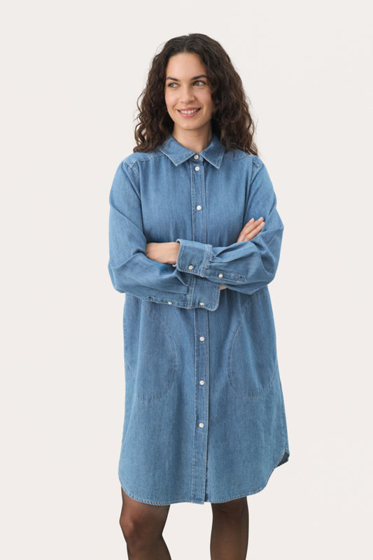 Part Two Nuria Medium Blue Denim Dress