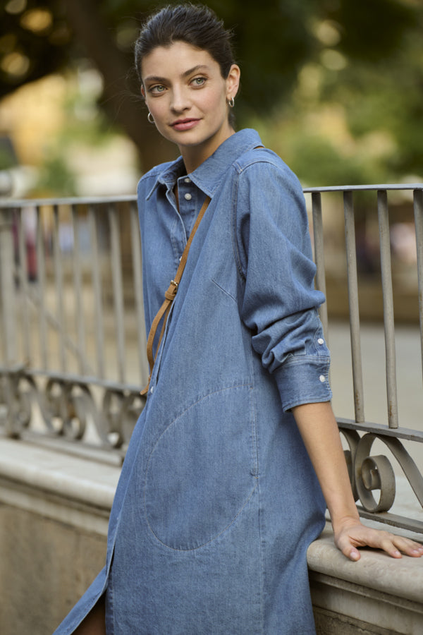 Part Two Nuria Medium Blue Denim Dress