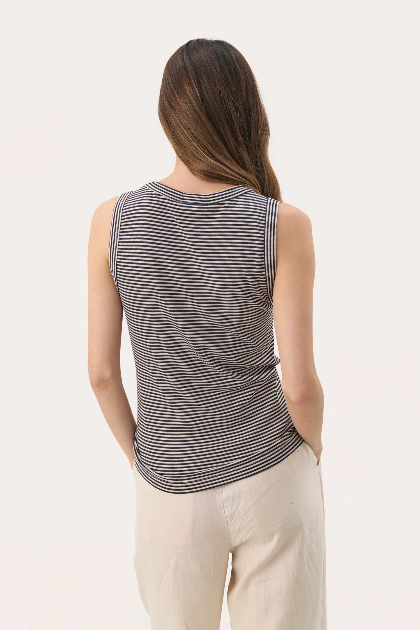 Part Two Nikkia French Oak/Navy Stripe Vest Top