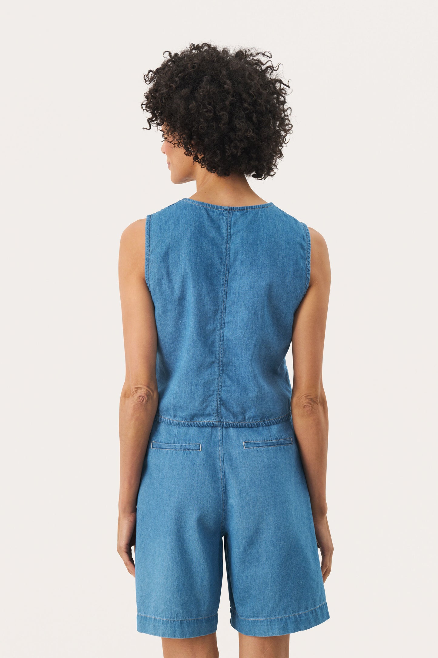 Part Two Raisa Light Blue Denim Waistcoat