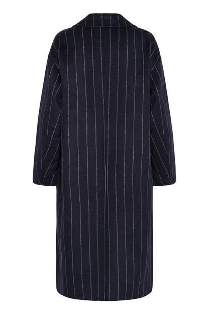 Part Two Lorelais Dark Navy Pinstripe Coat