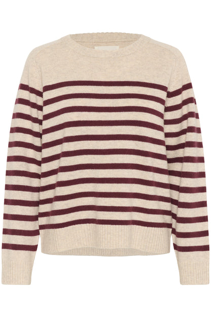 Part Two Niaka Tawny Port Stripe Jumper