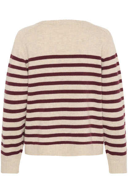 Part Two Niaka Tawny Port Stripe Jumper