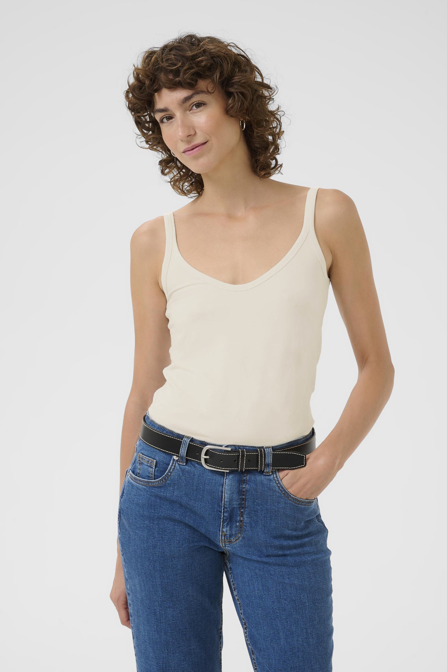 Part Two Nelie Whitecap Gray Vest Top