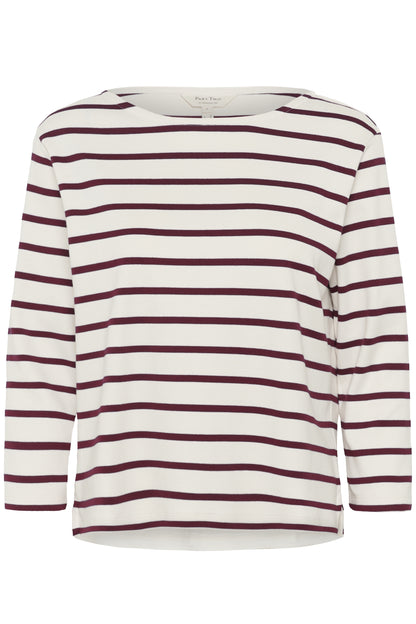 Part Two Nela Tawny Port Stripe LS T-Shirt