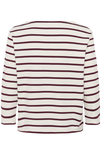 Part Two Nela Tawny Port Stripe LS T-Shirt
