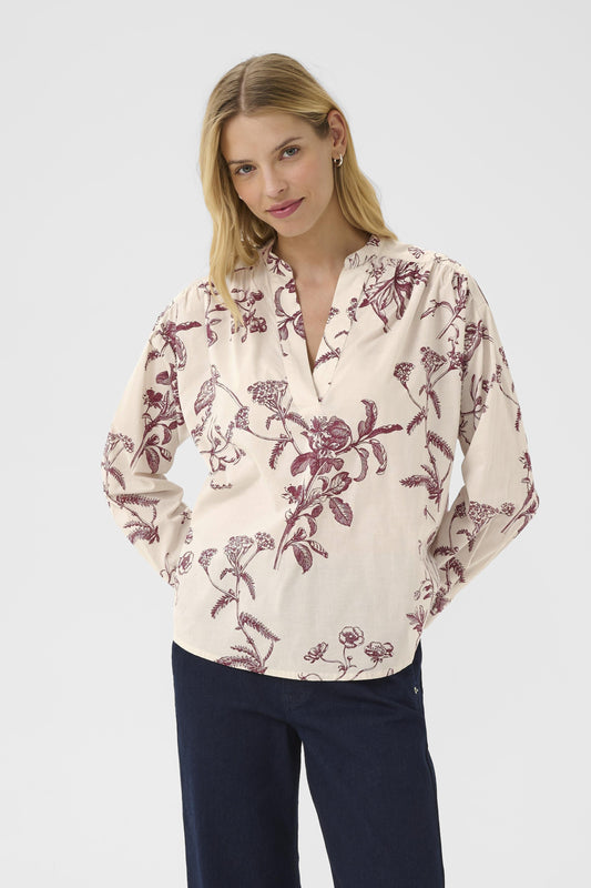 Part Two Natale Tawny Port Botanical Blouse