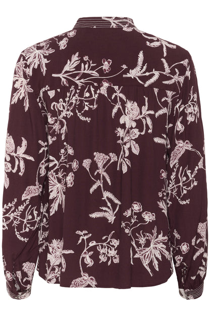 Part Two Shiroma Tawny Port Botanical Blouse