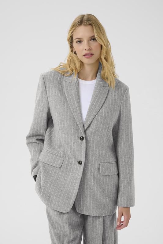 Part Two Somaya Medium Grey Pinstripe Blazer