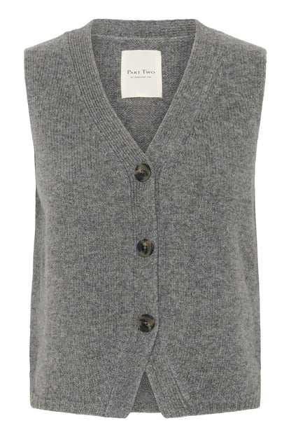 Part Two Sylva Medium Grey Melange Waistcoat