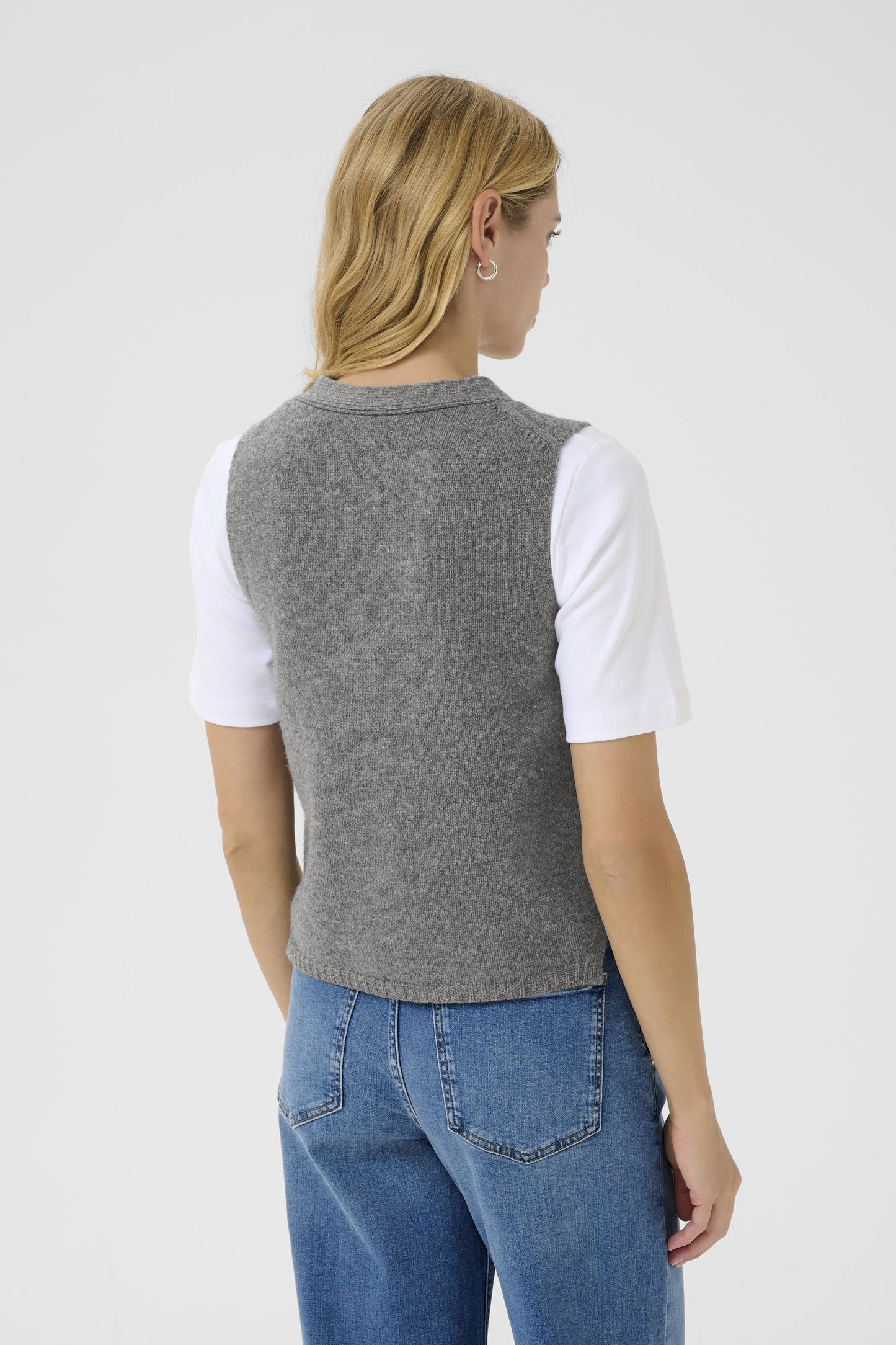Part Two Sylva Medium Grey Melange Waistcoat