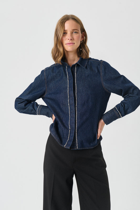 Part Two Ulrikke Rinse Blue Denim Shirt