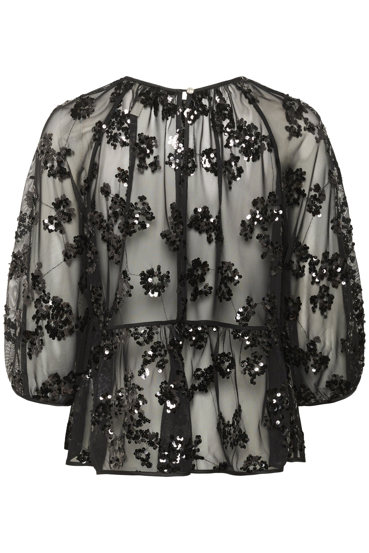 Part Two Vivan Black Sequins on Mesh Blouse