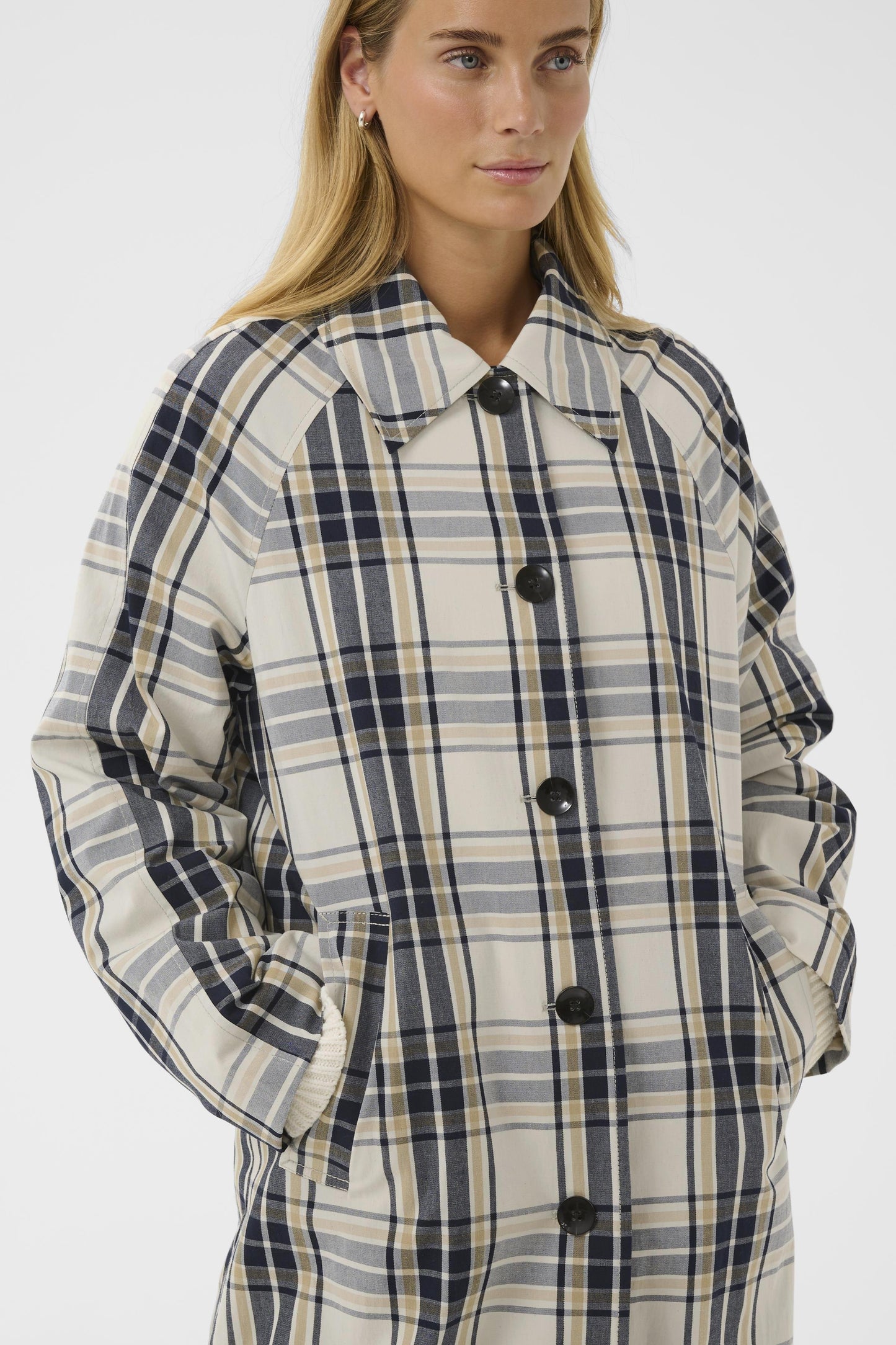 Part Two Yasha Dark Navy Check Jacket