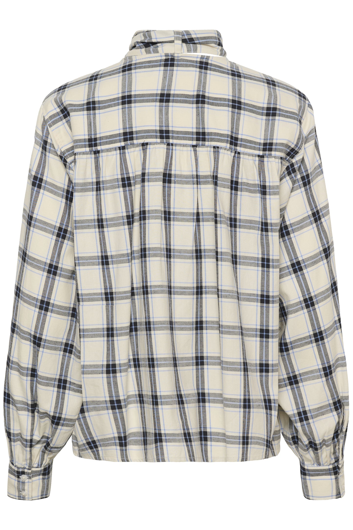 Part Two Yanina's Navy/Blue Check Bow Blouse