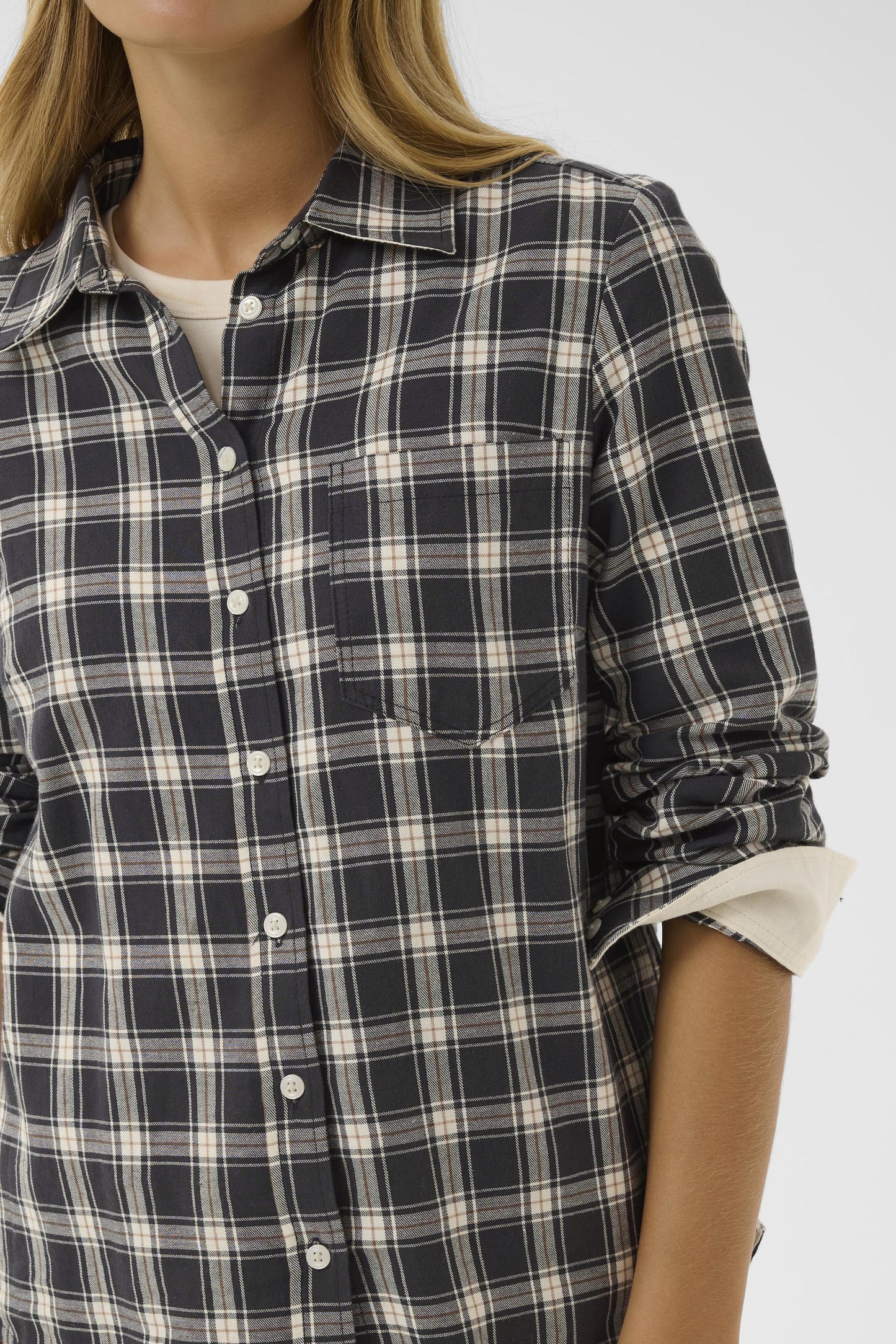 Part Two Yana Dark Navy Check Shirt