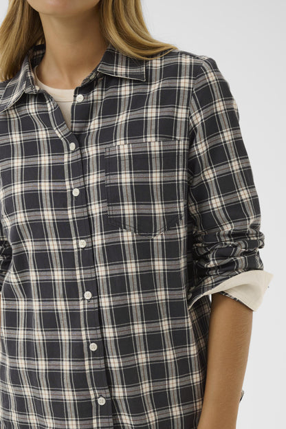 Part Two Yana Dark Navy Check Shirt