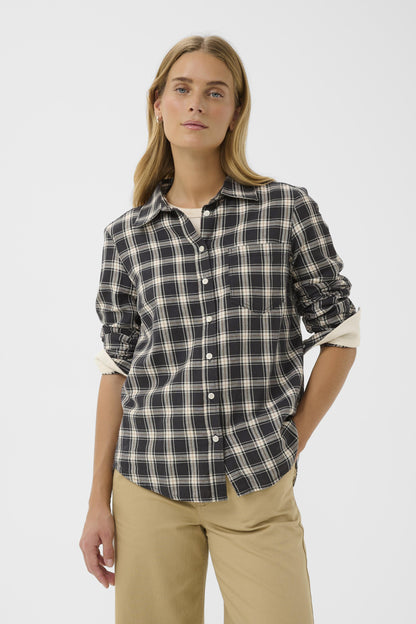 Part Two Yana Dark Navy Check Shirt