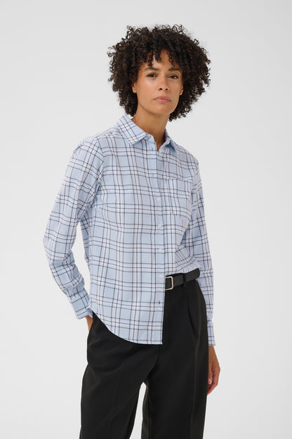 Part Two Yana Heather Check/Blue Shirt