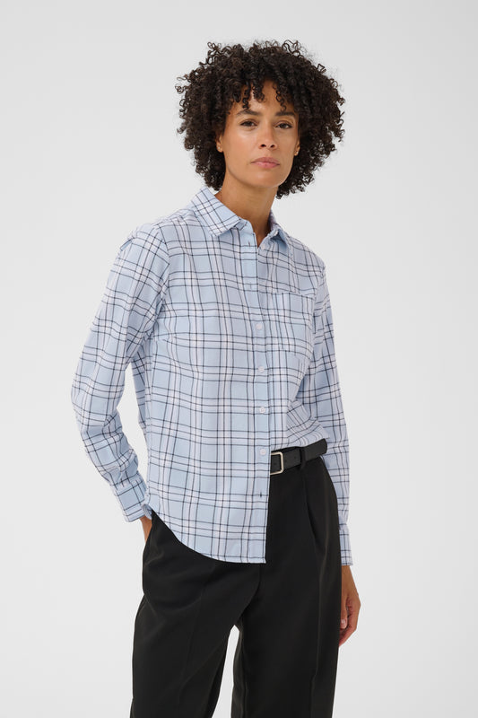 Part Two Yana Heather Check/Blue Shirt