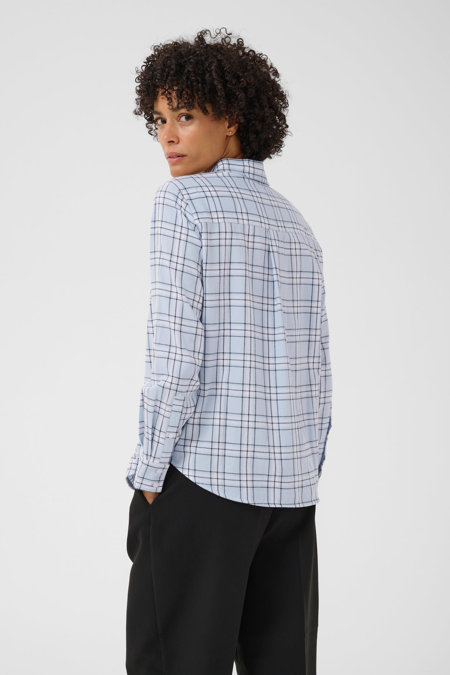 Part Two Yana Heather Check/Blue Shirt