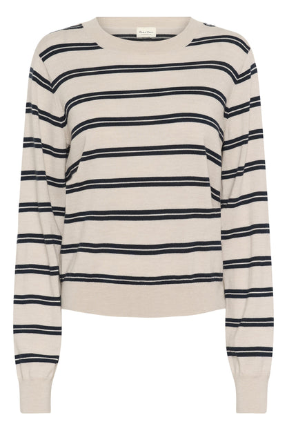 Part Two Yona Dark Navy Stripe Jumper