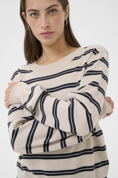 Part Two Yona Dark Navy Stripe Jumper