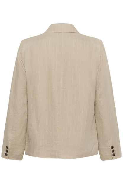 Part Two Alita Neutral Pinstripe Linen Blazer