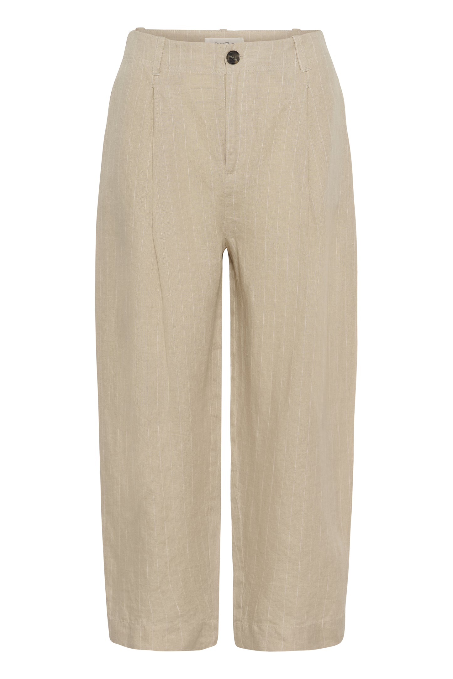 Part Two Nettas Neutral Pinstripe Linen Trousers