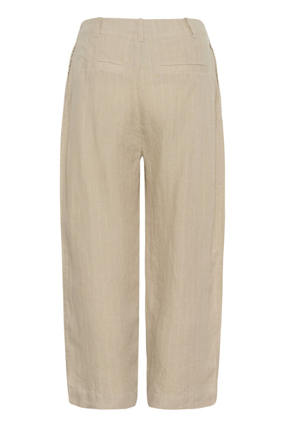 Part Two Nettas Neutral Pinstripe Linen Trousers