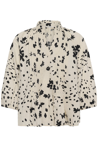 Part Two Aletta Black Dot Flower Blouse