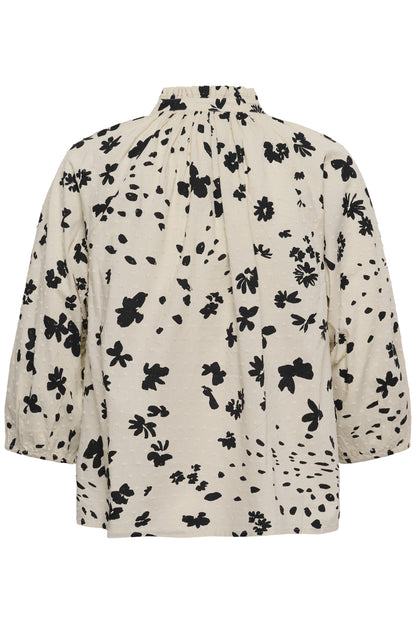Part Two Aletta Black Dot Flower Blouse