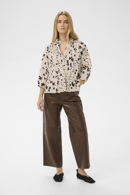 Part Two Aletta Black Dot Flower Blouse