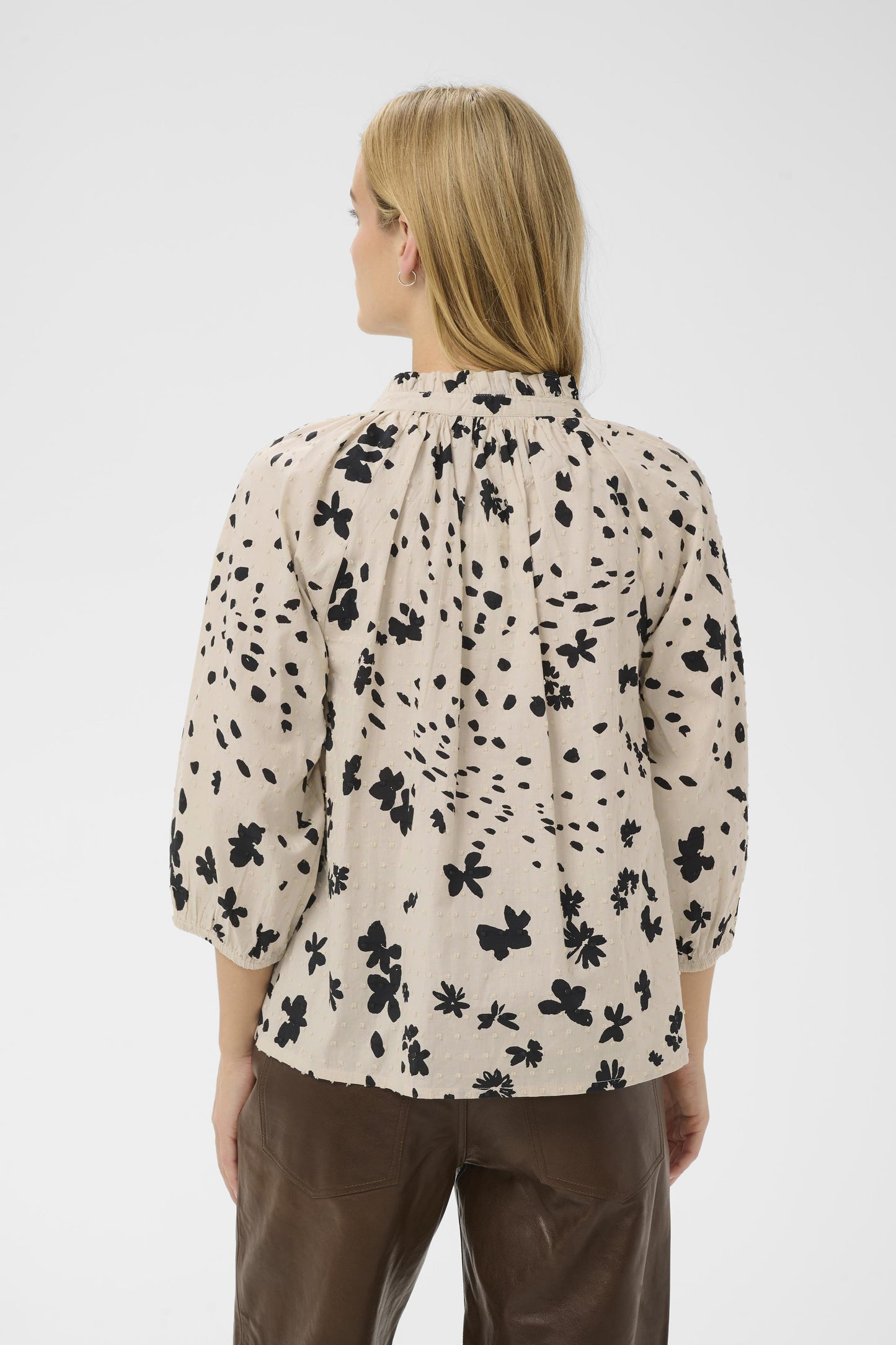 Part Two Aletta Black Dot Flower Blouse