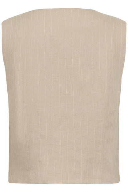 Part Two Azania Neutral Pinstripe Waistcoat