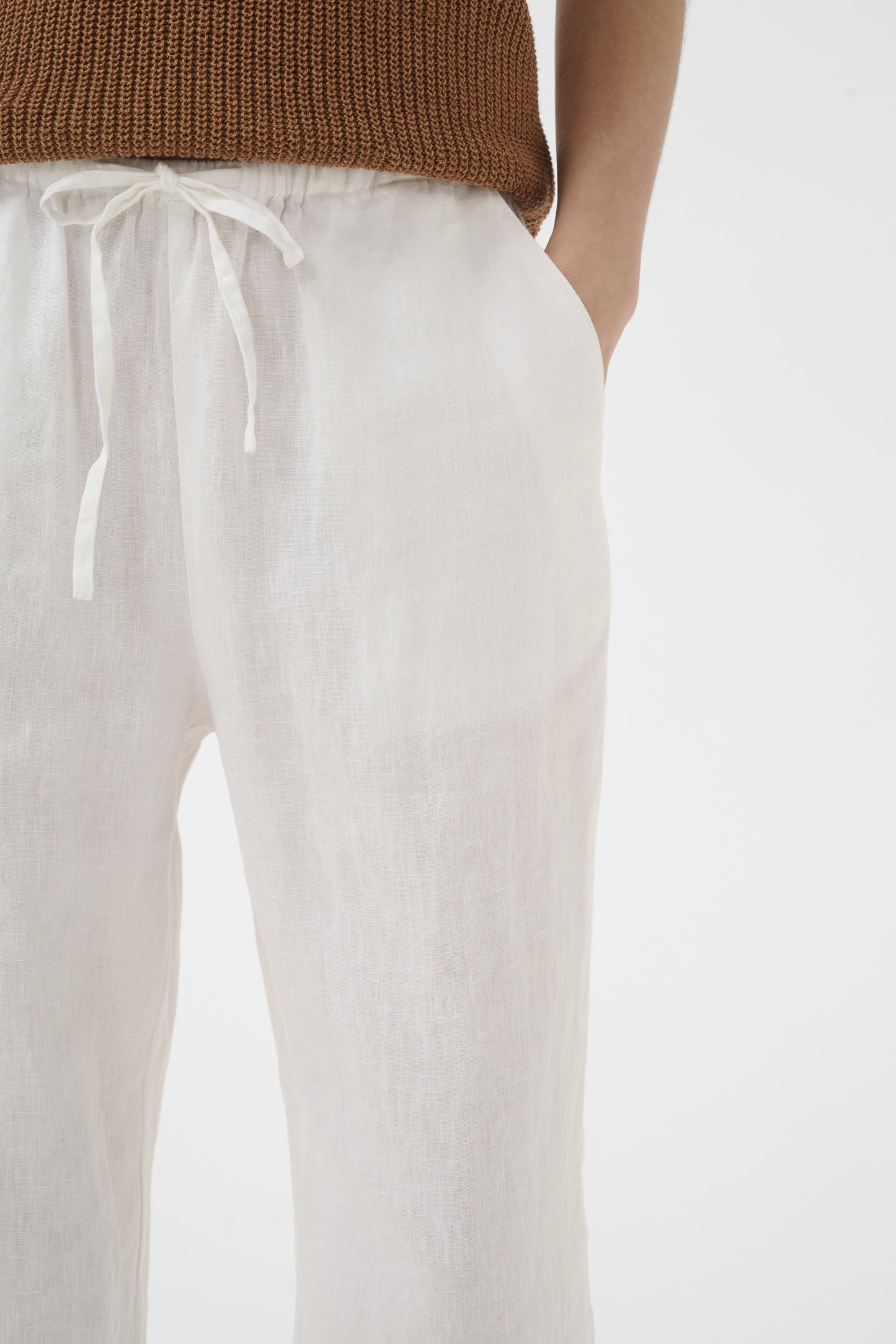 Part Two Berita Bright White Linen Trouser