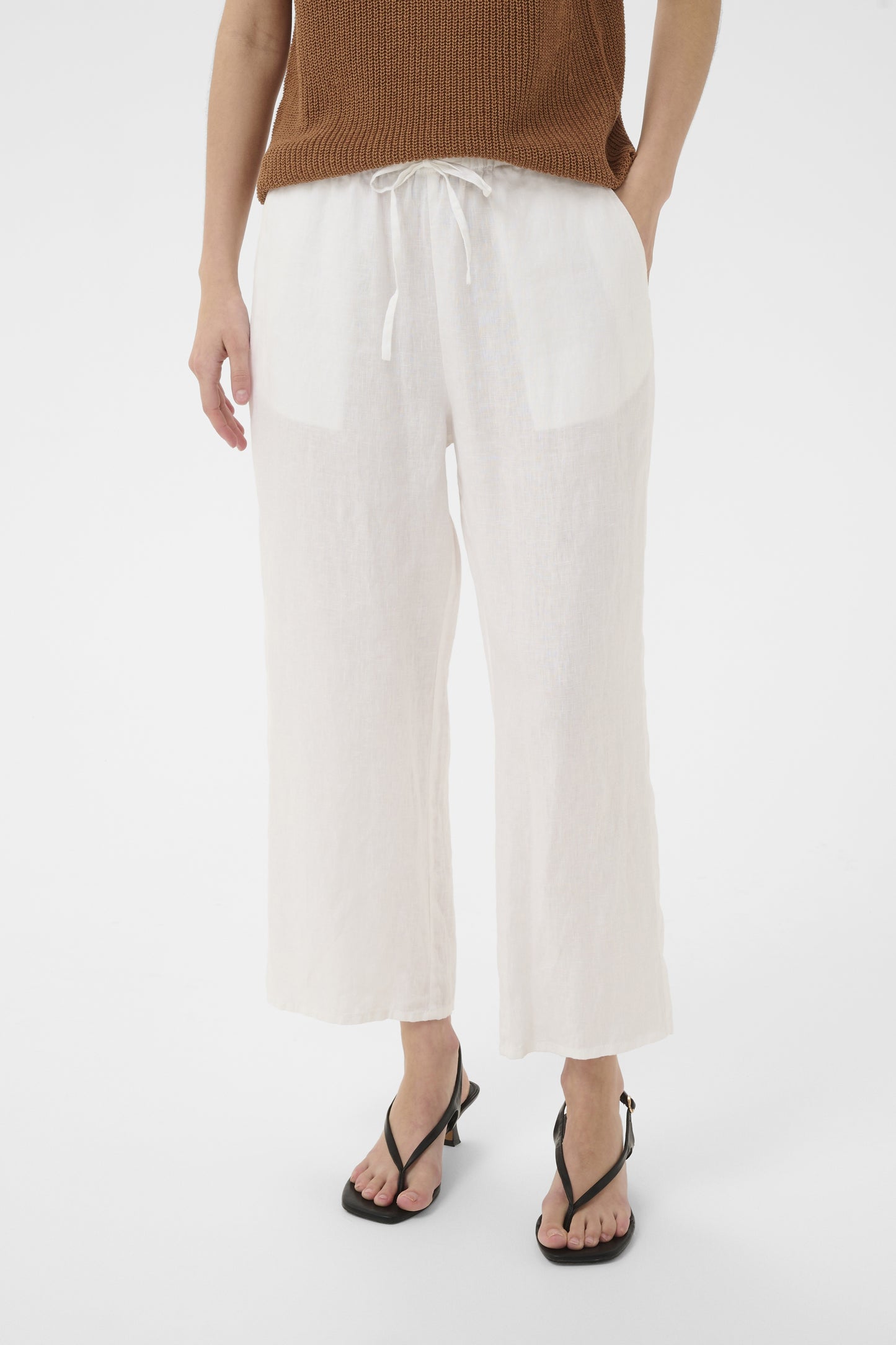 Part Two Berita Bright White Linen Trouser