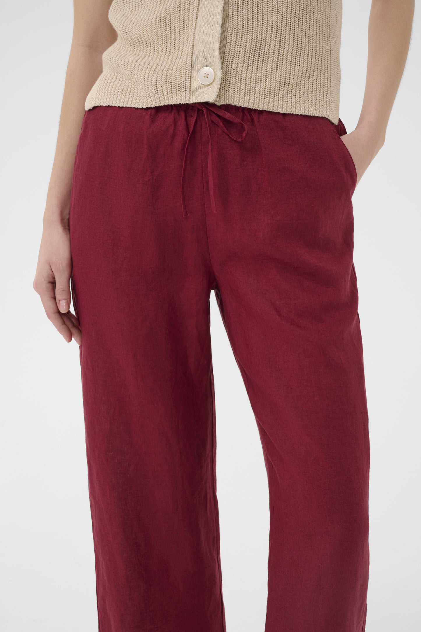 Part Two Berita Burnt Russetl Linen Trouser