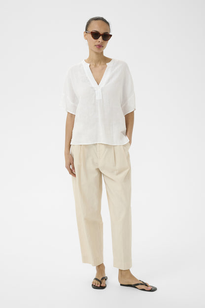 Part Two Brinnie Bright White Linen Blouse