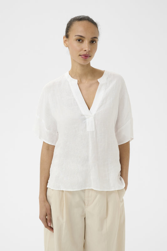 Part Two Brinnie Bright White Linen Blouse