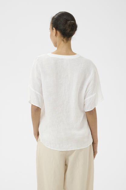 Part Two Brinnie Bright White Linen Blouse