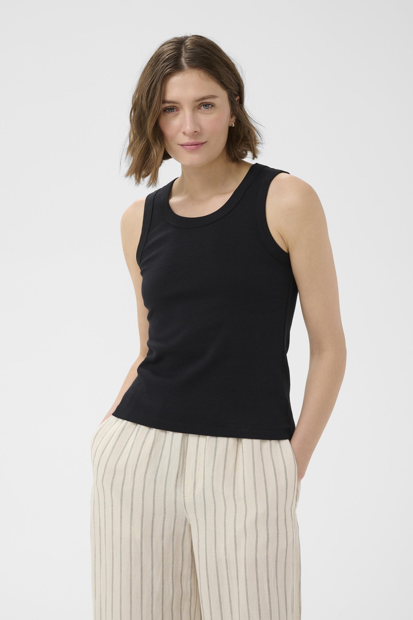 Part Two Bessy Black Vest Top