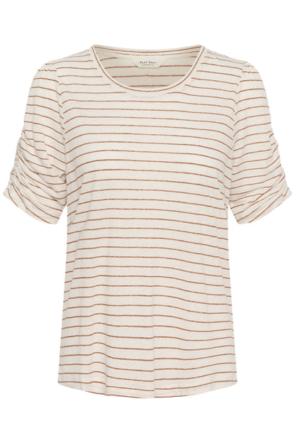 Part Two Brizette Brown Stripe Knit T-Shirt